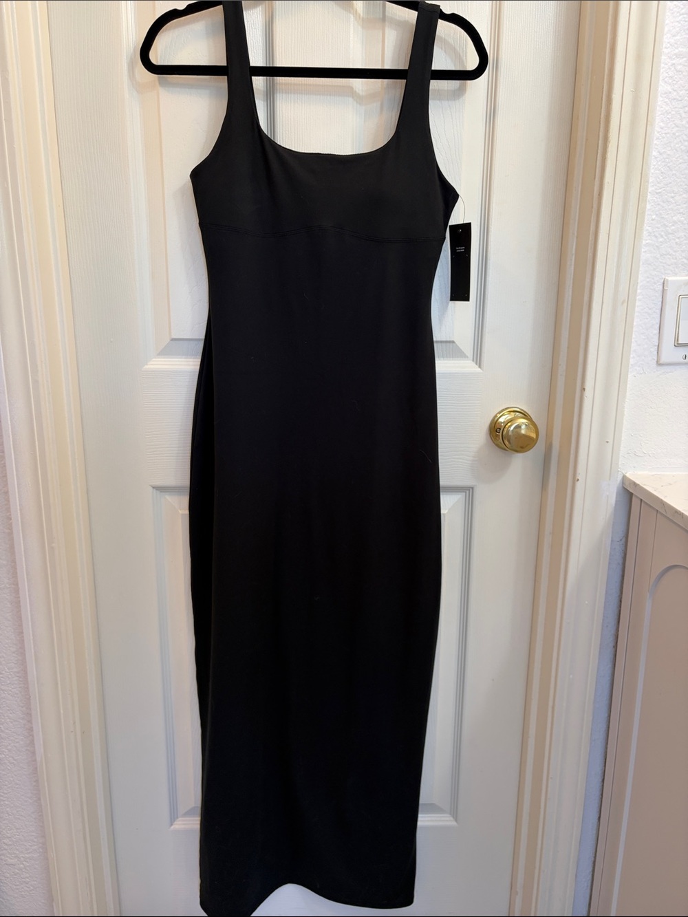 Fabletics PureLux Black Sleeveless Maxi Dress NWT